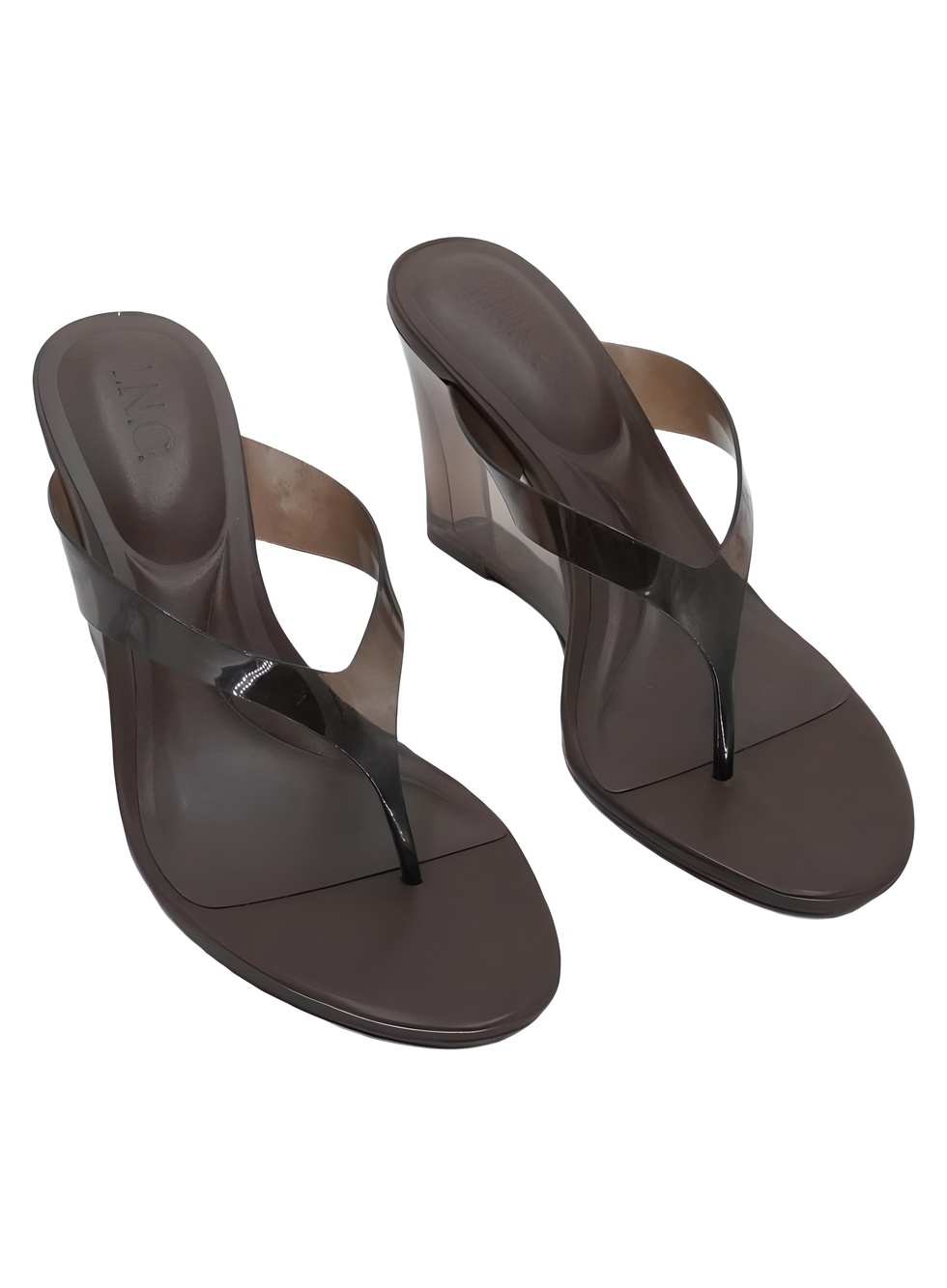 I.N.C. International Concepts Myndi Wedge Heel Sandal Rich Truffle Size 9.5M
